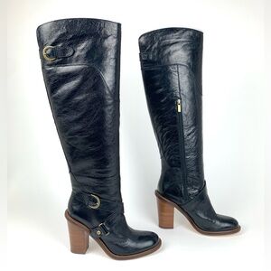 Boutique 9’s Charissa Over-the-Knee Black Leather Boot, new, never worn.